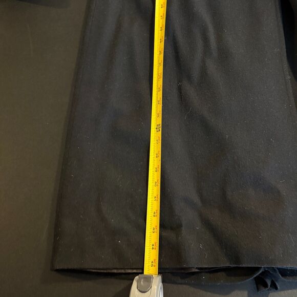 Vintage Leslie Fay 100% Pure Wool Black Long Coat Trench Dress Coat Size 10 USA - Picture 10 of 12